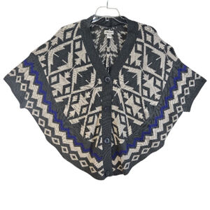 Belle du Jour Aztec Southwestern Poncho sweater Cardigan Size 1X